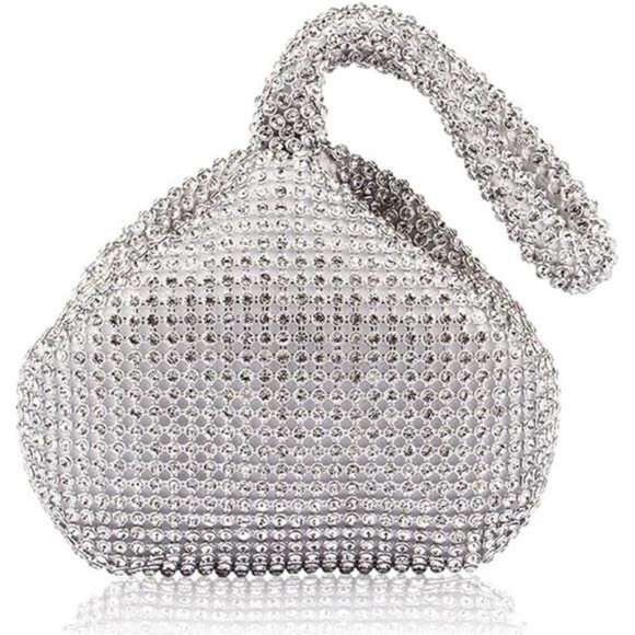 Women's Triangle Bling Glitter Purse Crown Box Clutch Evening Luxury Bags Party - Picture 1 of 7